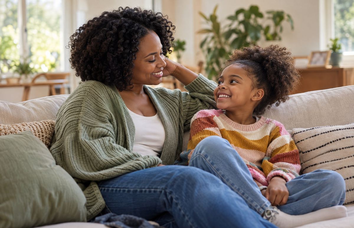 Mother and daughter spending time together