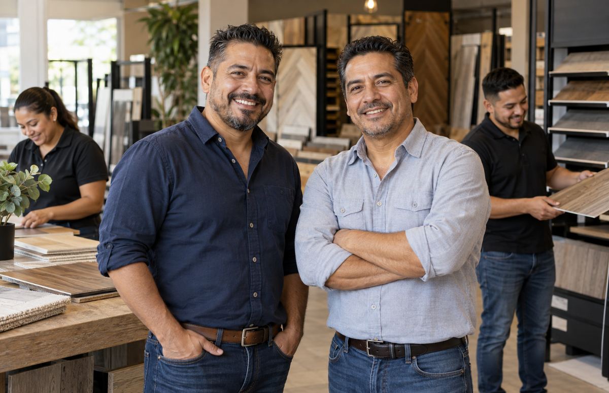 Shop owners in their workplace